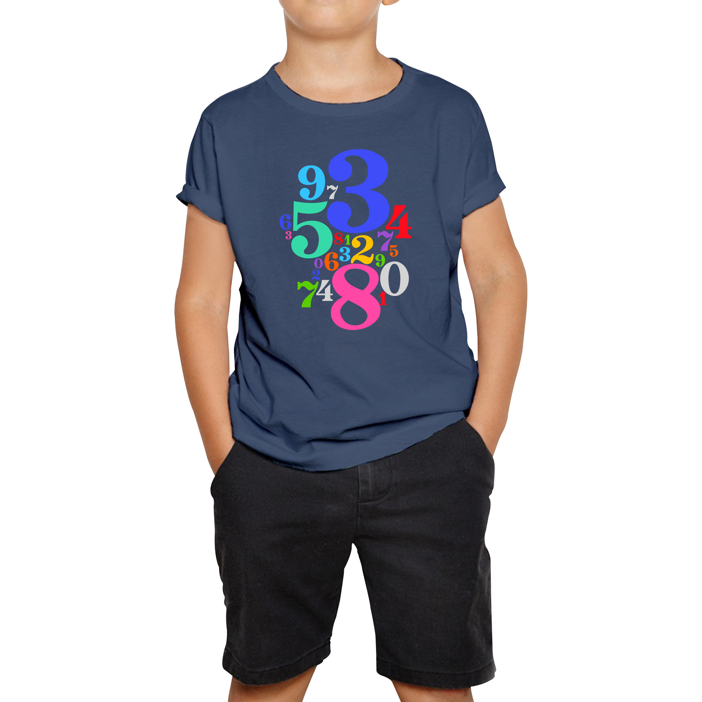Numbers Day Maths Day Colourful Numbers Math Lovers Mathletics School Charity Day Kids Tee
