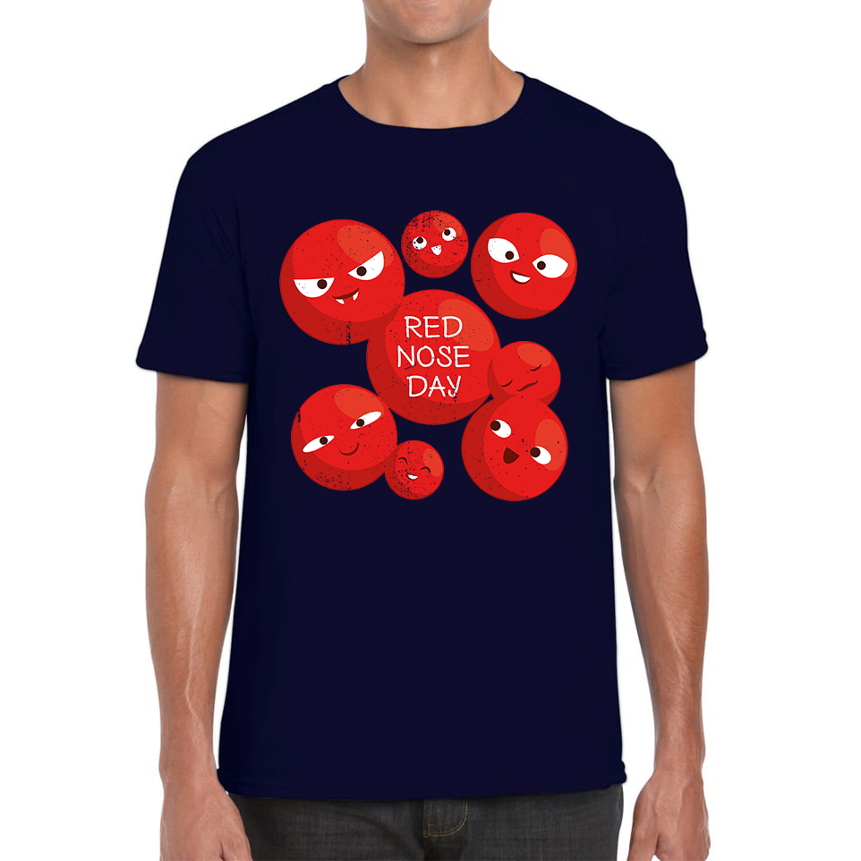 Red Nose Day Funny Noses Adult T Shirt. 50% Goes To Charity