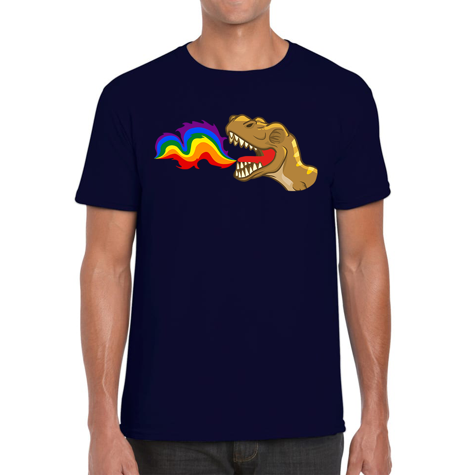 LGBT T-Rex Dinosaur Pride Lgbt Dino Rainbow Fire Adult T Shirt