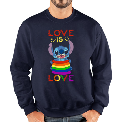 Love Is Love stitch Valentine's Day LGBT Gender Equality LGBTQ LGBT pride Stitch Ohana Unisex Sweatshirt