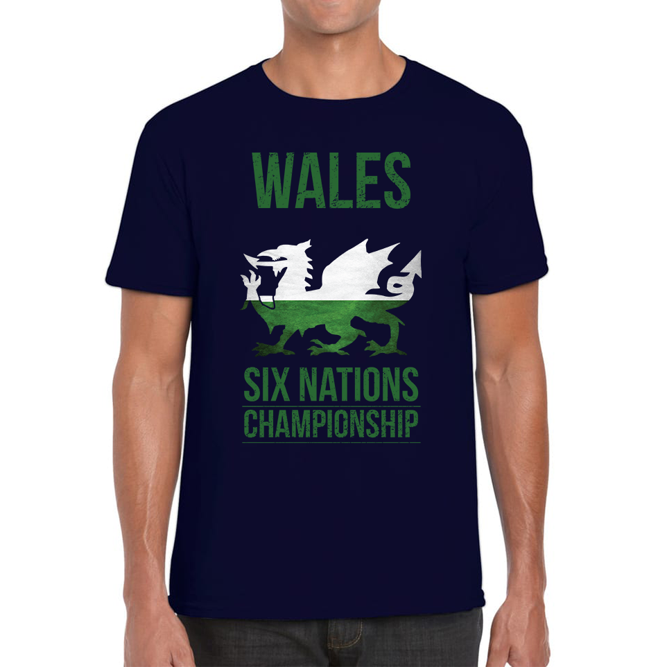 Wales Flag Logo Rugby Cup European Support World Six Nations Championship Mens Tee Top