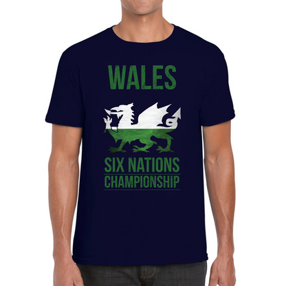 Wales Flag Logo Rugby Cup European Support World Six Nations Championship Mens Tee Top