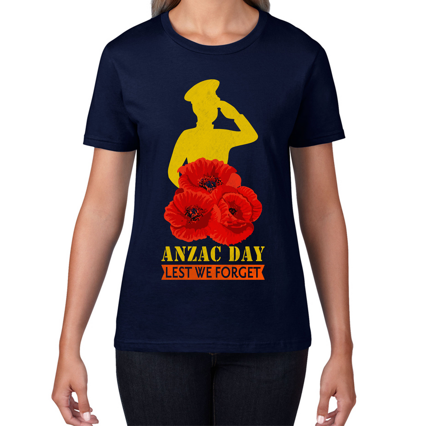 Anzac Day Lest We Forget Poppy Flowers British Veteran T Shirt