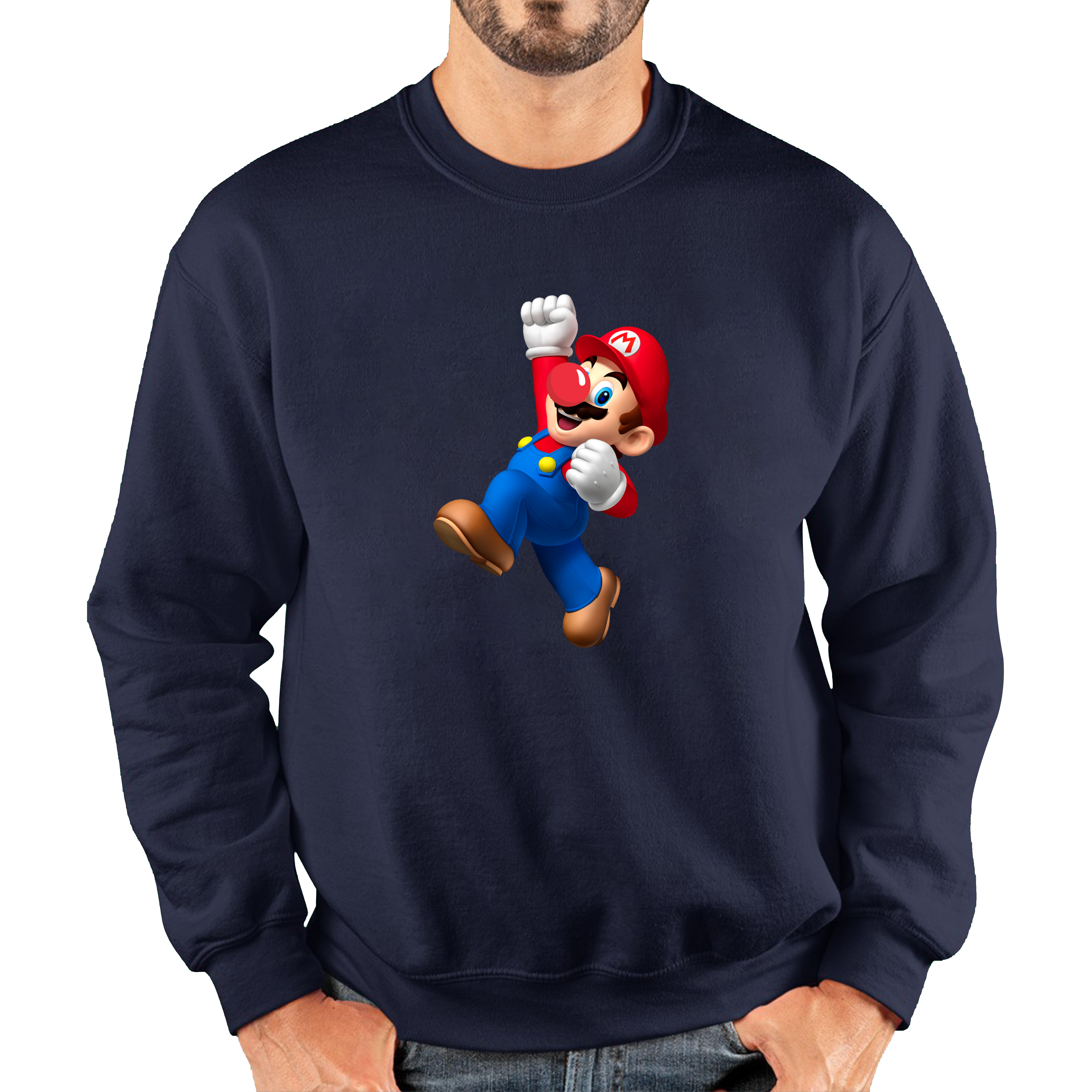 Super Mario Bros Red Nose Day Adult Sweatshirt. 50% Goes To Charity