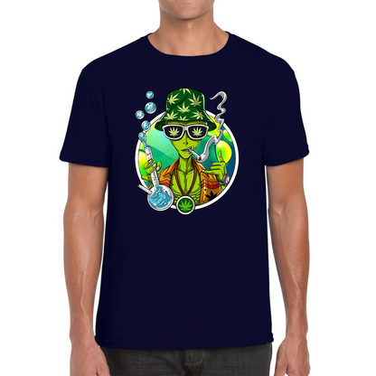 Alien Stoner Smoking Funny Mens T Shirt