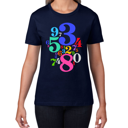 Numbers Day Maths Day Colourful Numbers Math Lovers Mathletics School Charity Day Womens Tee Top