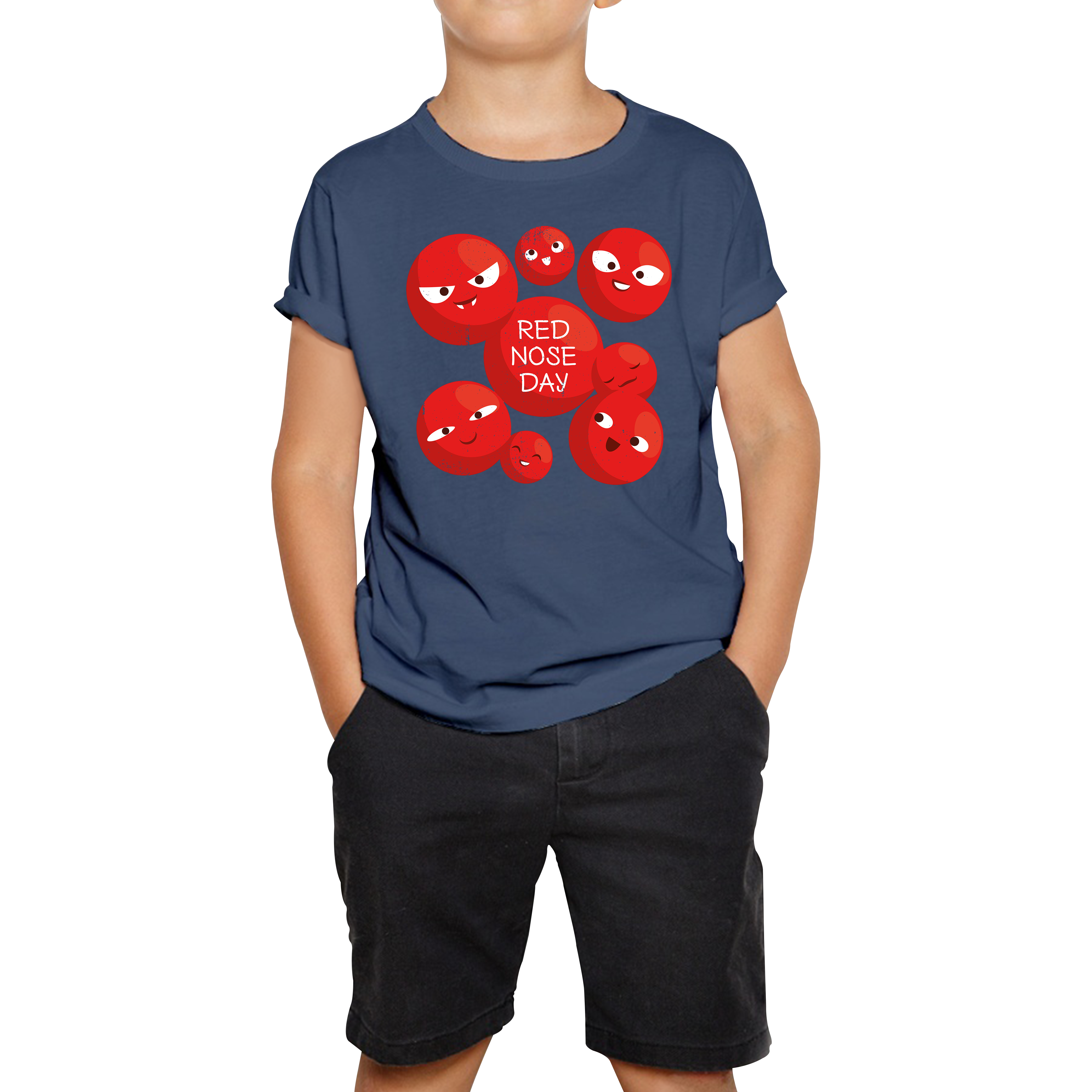 Red Nose Day Funny Noses Kids T Shirt. 50% Goes To Charity