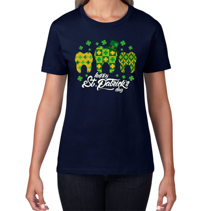 Happy St. Patrick's Day Tooth Dentist Dental Squad Tooth Shamrock Irish Day Saint Patricks Day Womens Tee Top