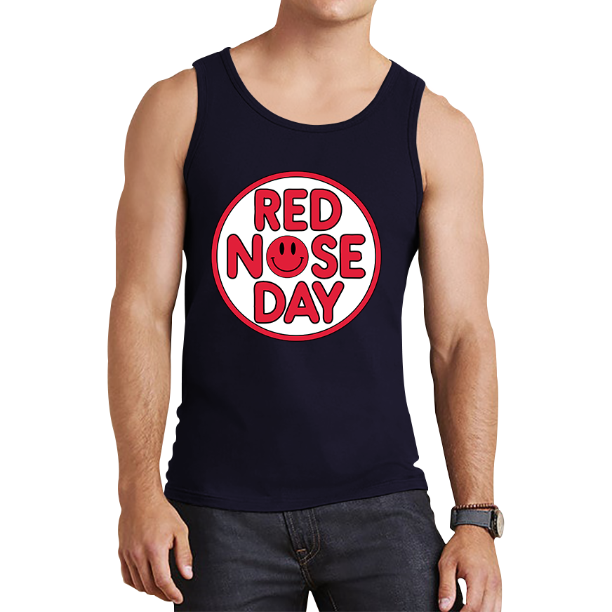 Smiley Face Red Nose Day Tank Top. 50% Goes To Charity