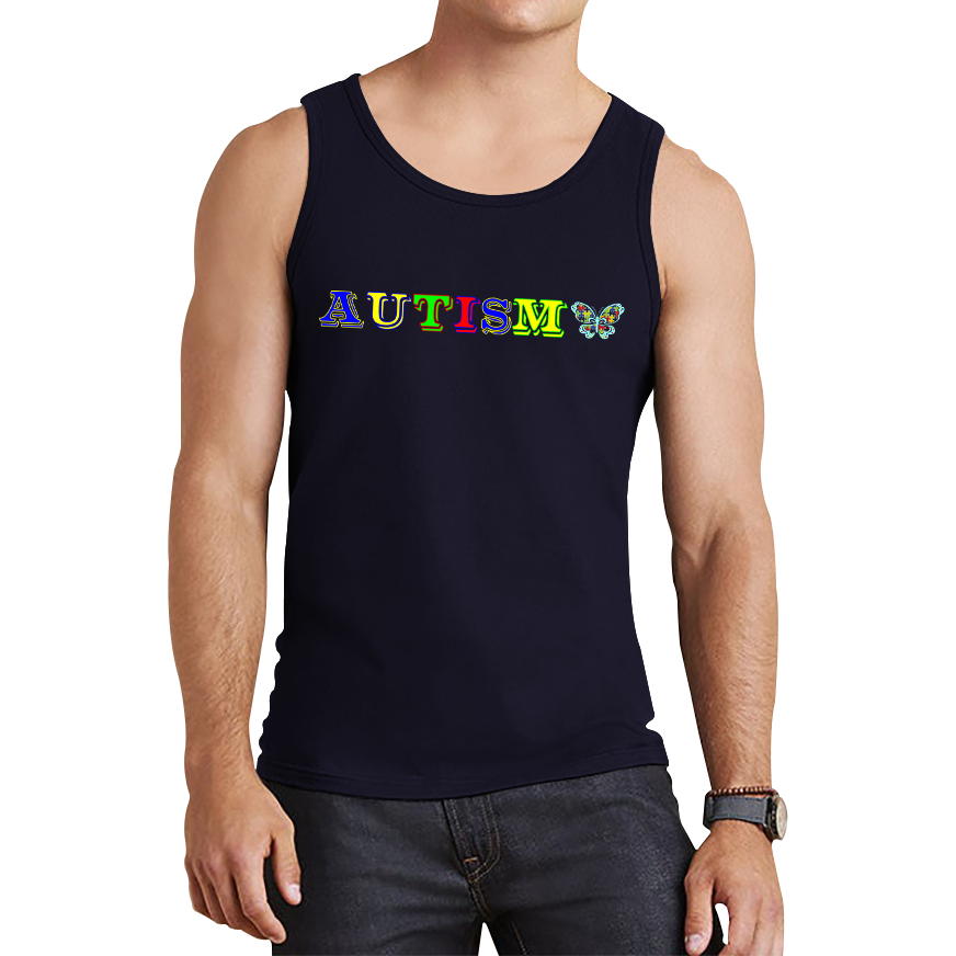 Autism Awareness With Butterfly Tank Top