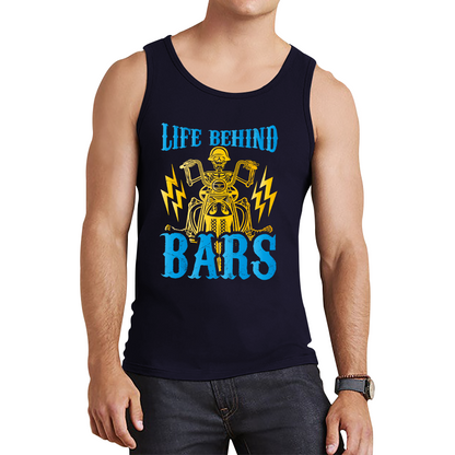 Life Behind Bars Biker Cool Motorbike Motorcycle Lover Funny Tank Top