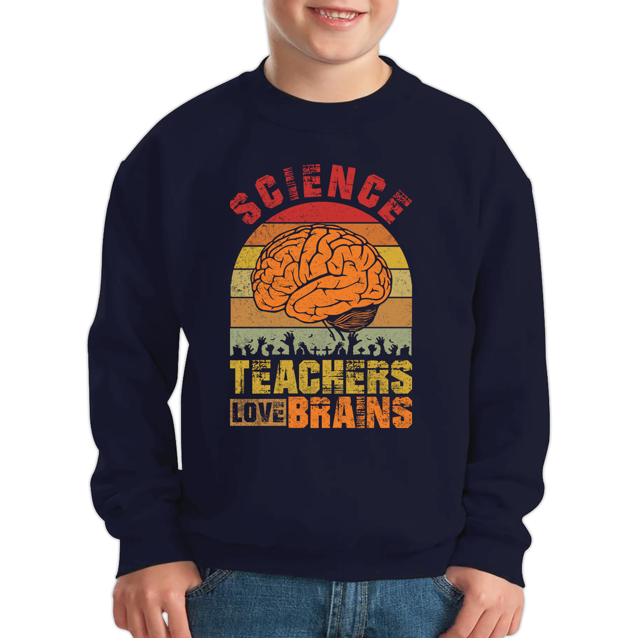 Science Teachers Love Brains Zombies Funny Sweatshirt