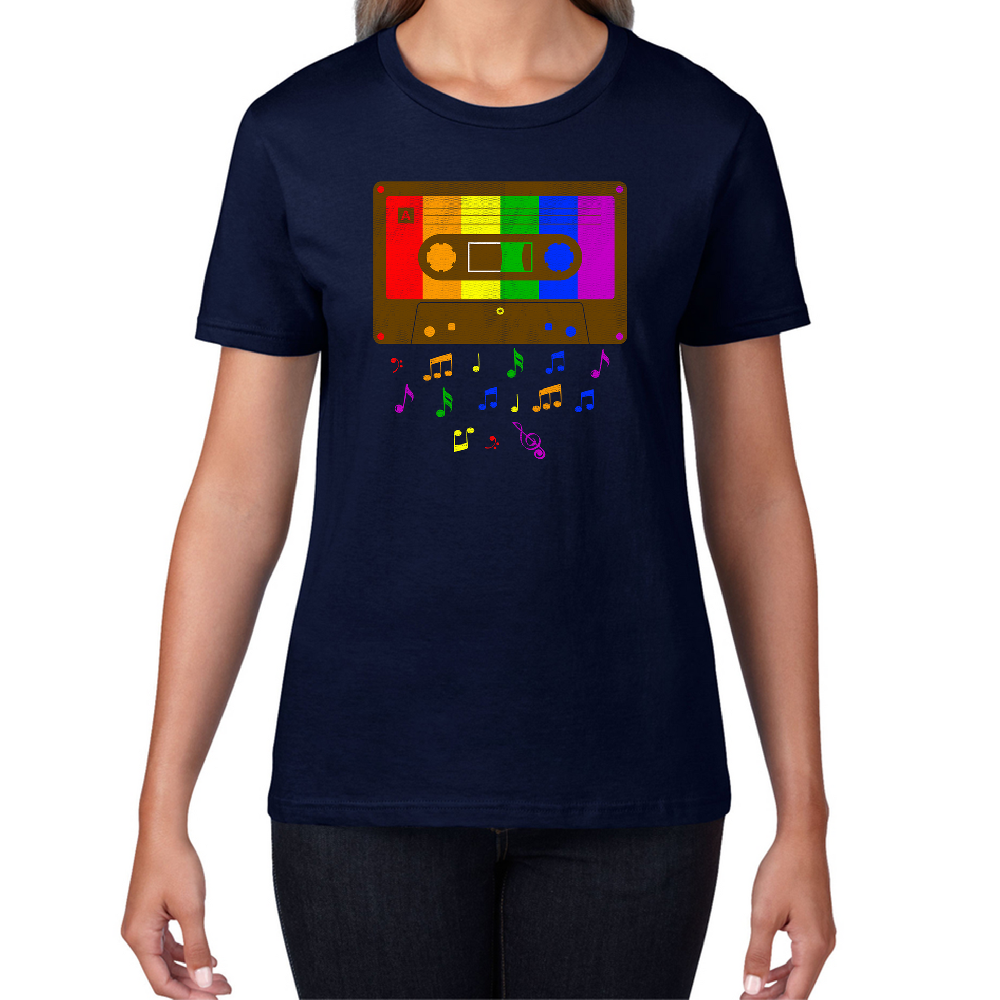   Rainbow Colours Lesbians Gay Pride Womens T Shirt