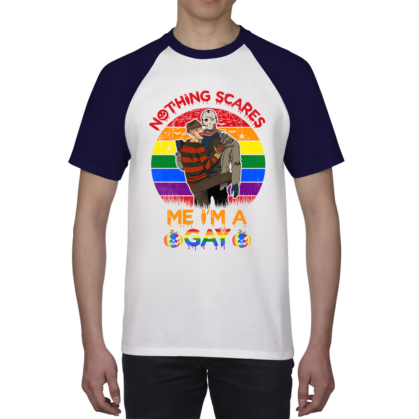 Nothing Scares Me I'm A Gay Pride LGBT Jason Voorhees Freddy Krueger Love Pride Baseball T Shirt
