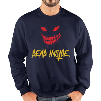 Dead Inside Scary and Horror Face Scary Skull Face Unisex Sweatshirt