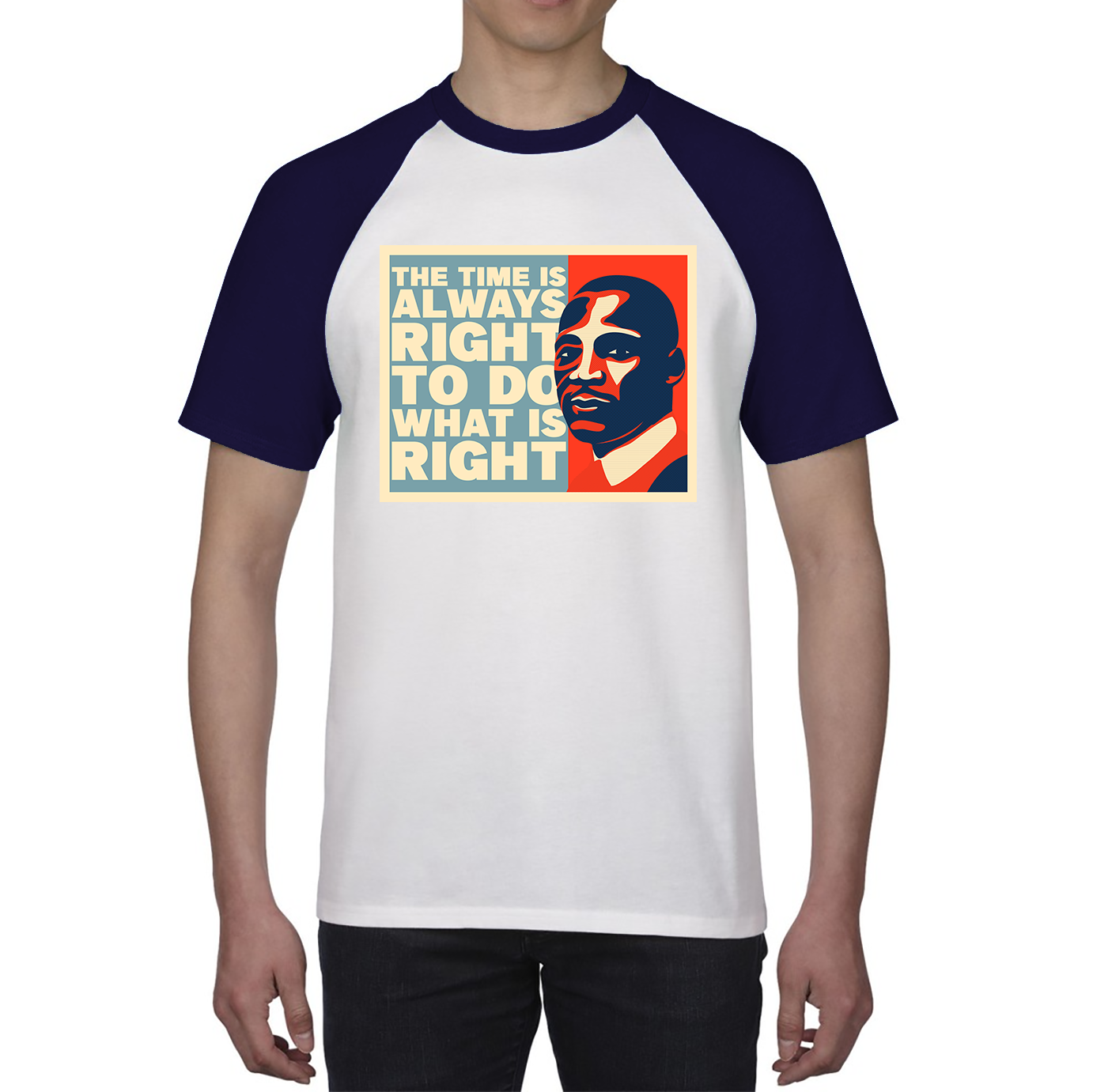 The Time Is Always Right To Do What Is Right Juneteenth Mlk Quote Black History Month Baseball T Shirt