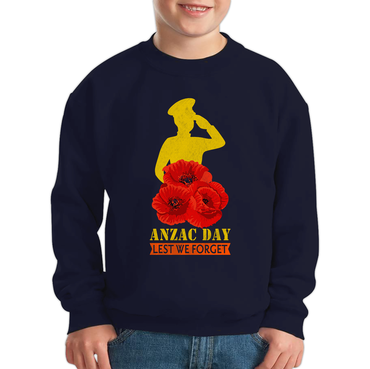 Anzac Day Lest We Forget Poppy Flowers British Veteran Jumper