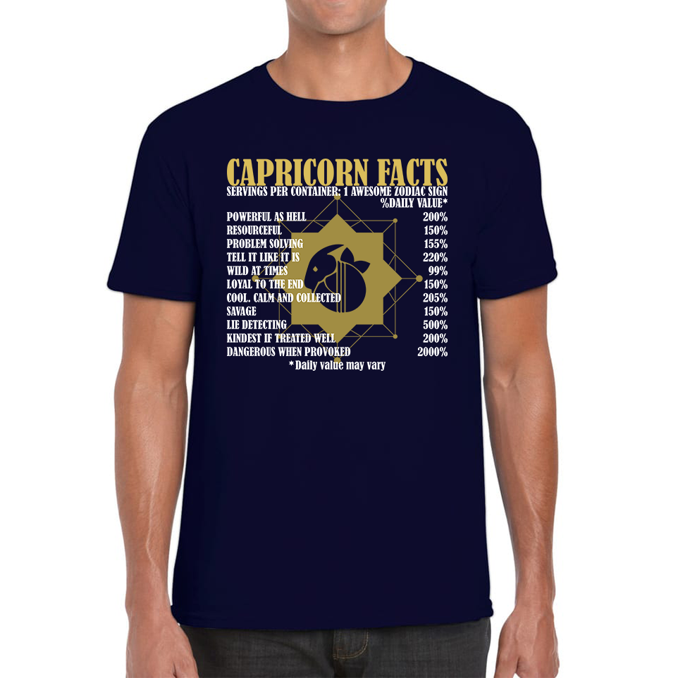 Capricorn Facts Horoscope Zodiac Astrological Sign Astrology Signs Birthday Present Mens Tee Top