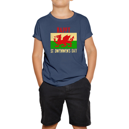 Happy St Dwynwen's Day Dydd Santes Dwynwen Saint Dwynwen Day Saint Of Lovers Kids Tee