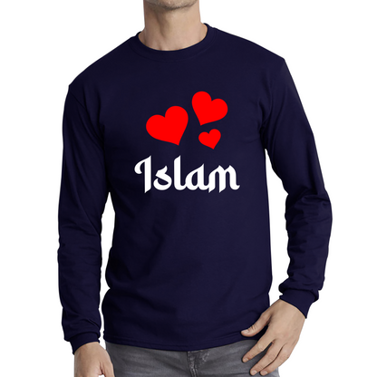 Islam Hearts Spiritual Islamic Religious Muslim Islam Religion Gift Long Sleeve T Shirt