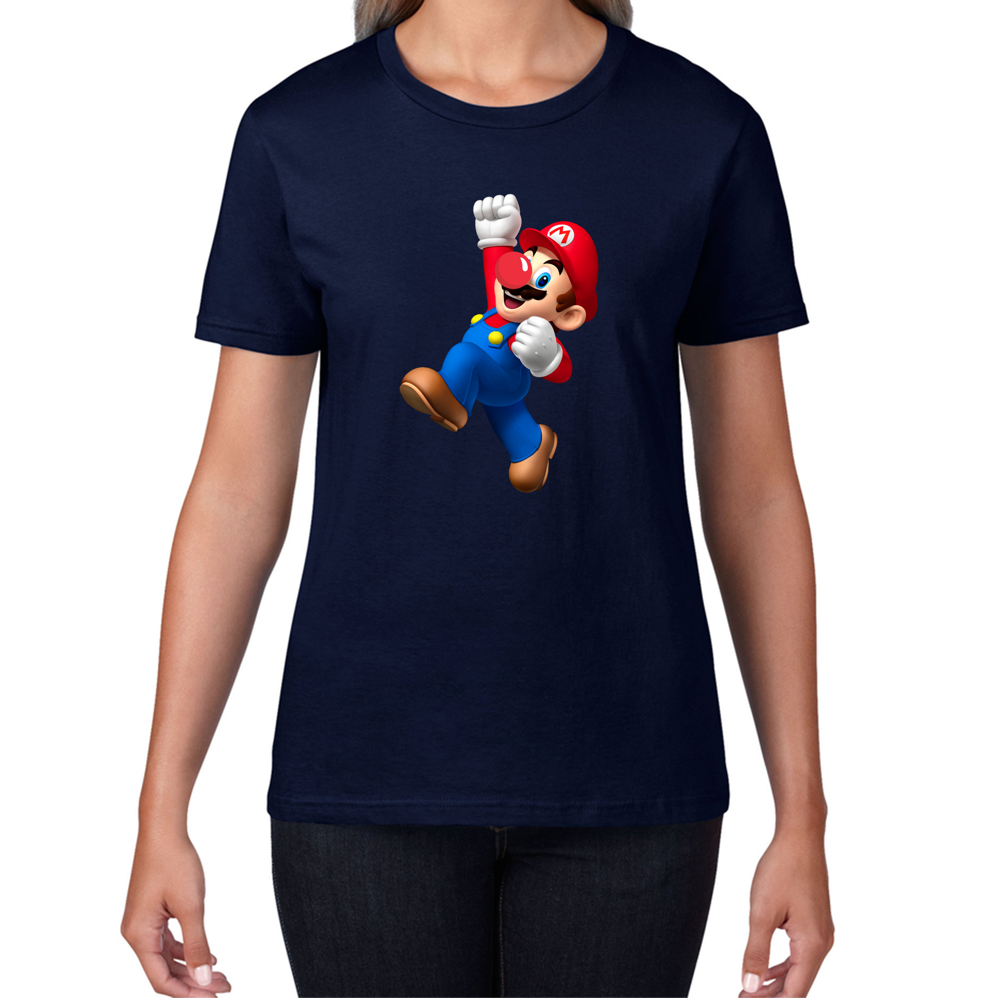 Super Mario Bros Red Nose Day Ladies T Shirt. 50% Goes To Charity