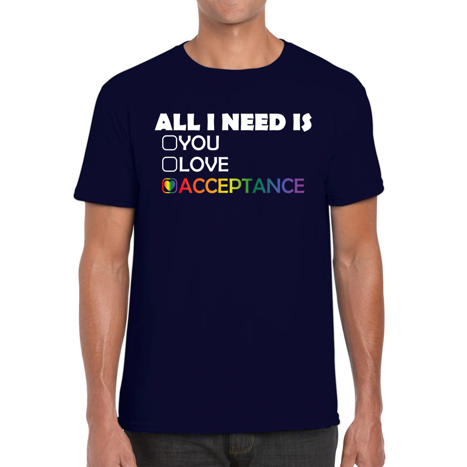 All I Need Is Acceptance LGBT Gay T Shirt