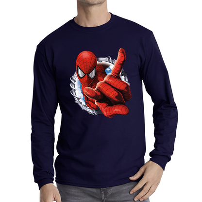 Spiderman Logo No Way Home Avengers Marvel Character Superhero Long Sleeve T Shirt