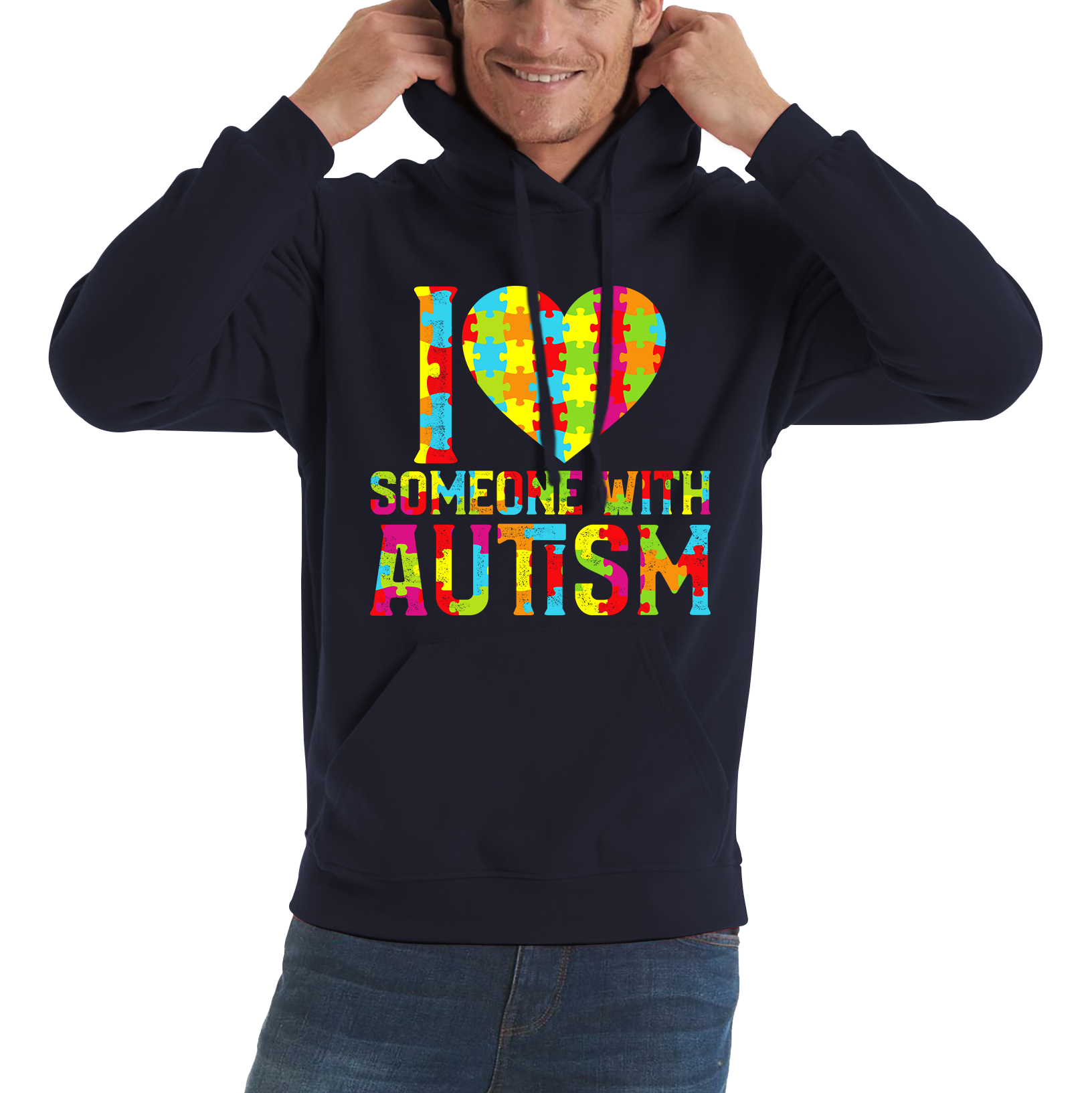 I Love Someone With Autism Adult Hoodie