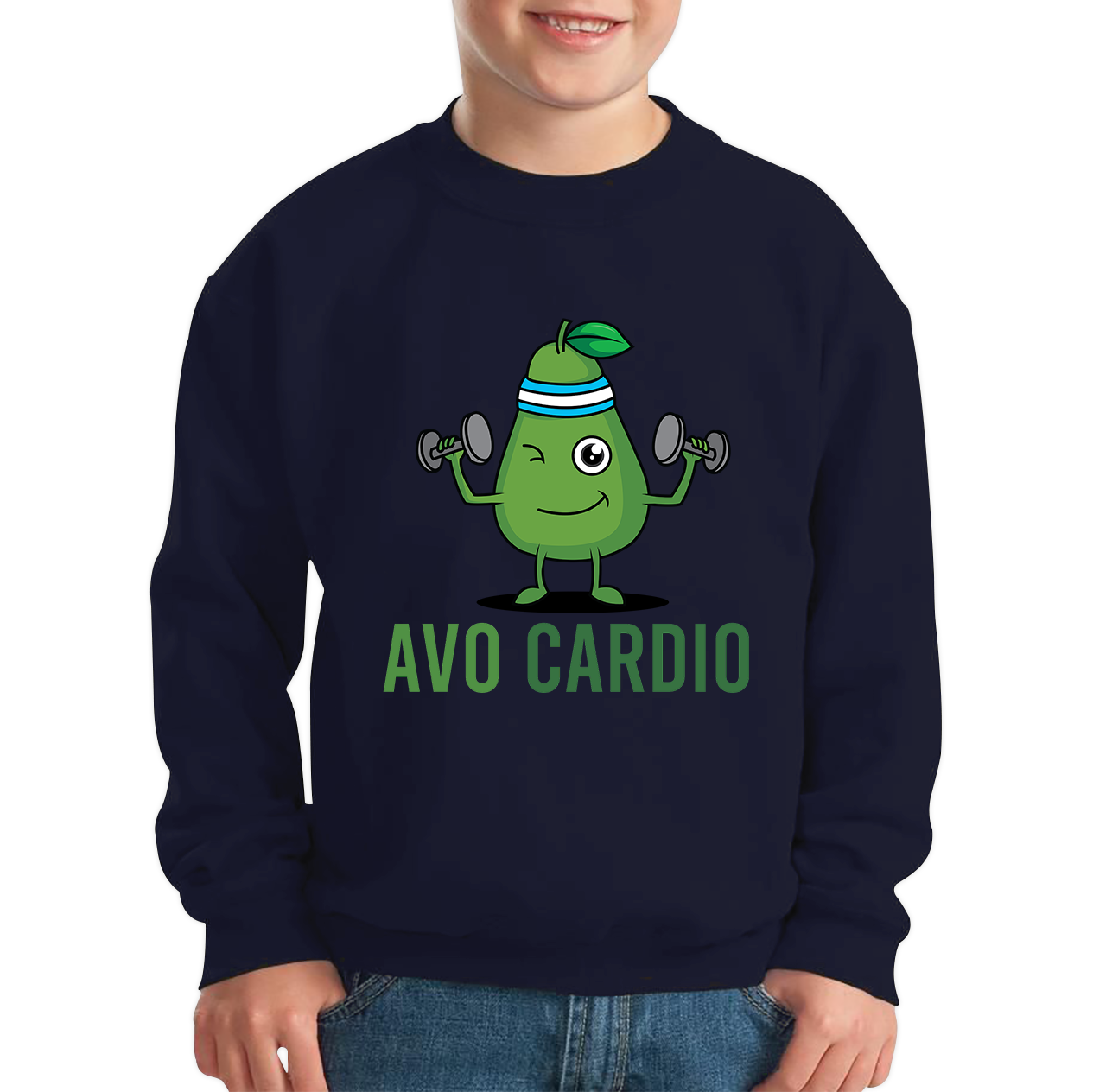 Avo Cardio Funny Avocado Fitness Kids Sweatshirt