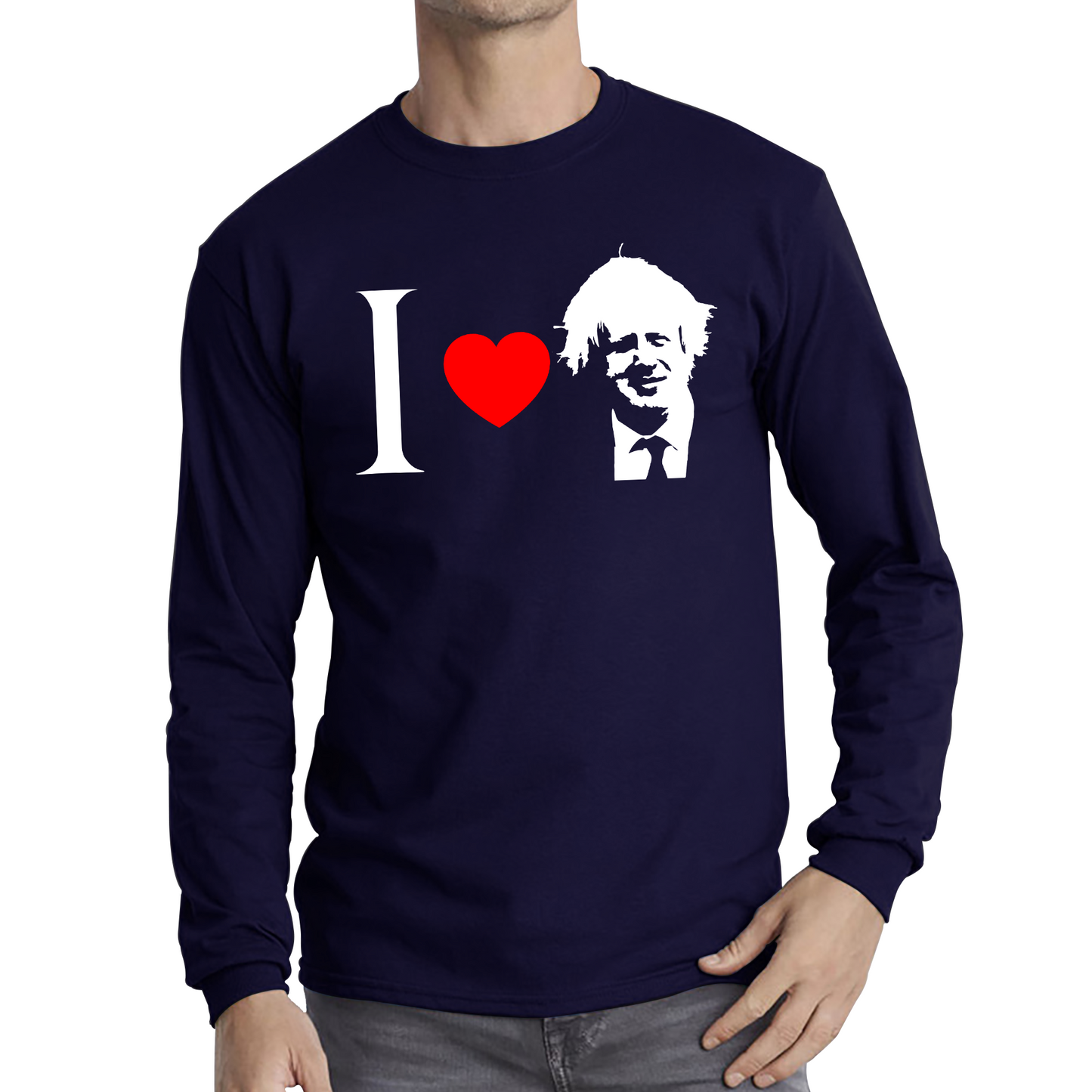 I Love Boris Heart Love Boris Johnson Support Boris Johnson Boris Supporter Long Sleeve T Shirt