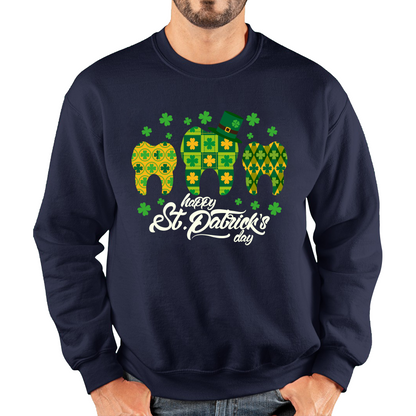 Happy St. Patrick's Day Tooth Dentist Dental Squad Tooth Shamrock Irish Day Saint Patricks Day Unisex Sweatshirt