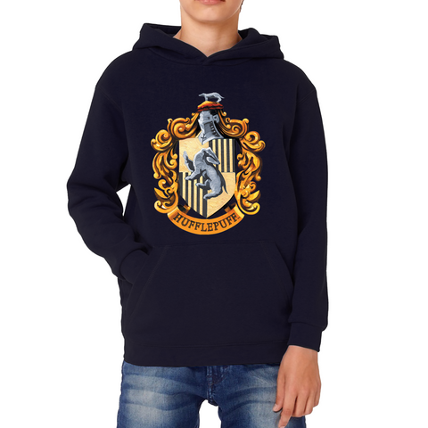 Harry Potter House Of Hufflepuff Hogwarts Crest Kids Hoodie