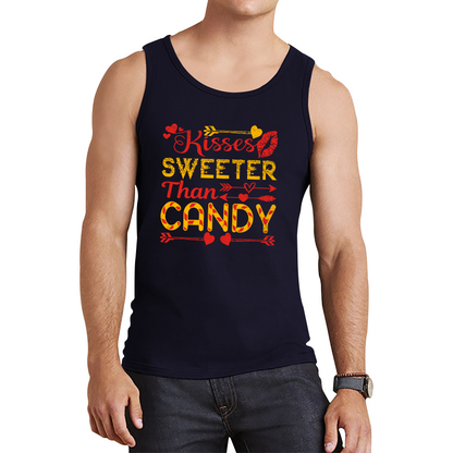 Kisses Sweeter Than Candy Happy Valentine's Day Candies Funny Valentine Lover Tank Top