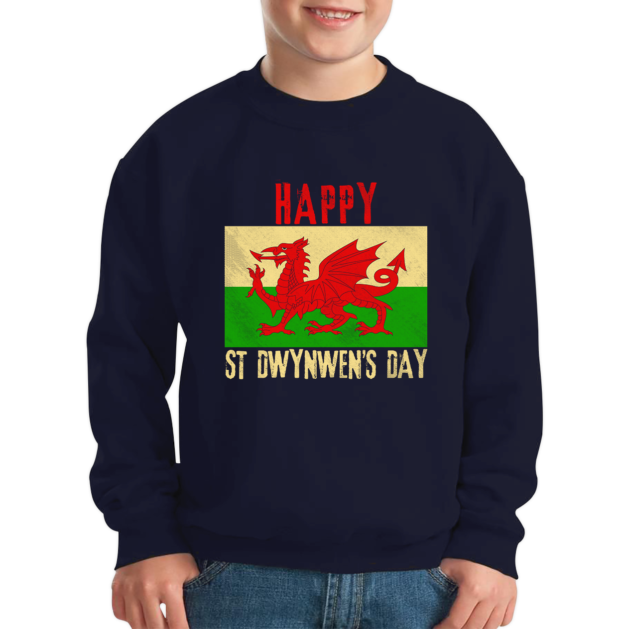 Happy St Dwynwen's Day Dydd Santes Dwynwen Saint Dwynwen Day Saint Of Lovers Kids Jumper