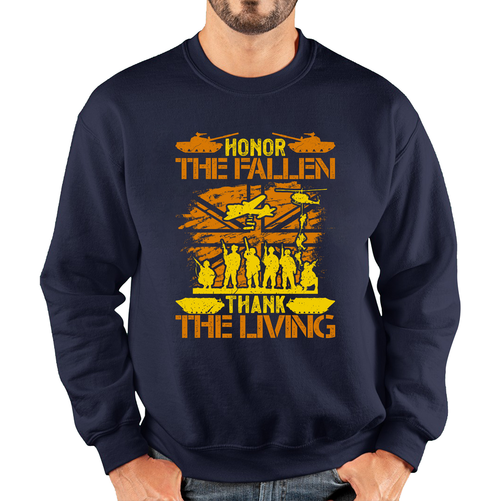 Honor The Fallen Thank Living Veteran Memorial Day Adult Sweatshirt