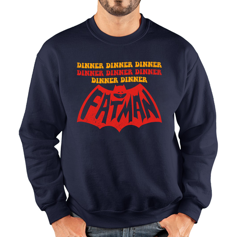 Dinner Dinner Fatman Jumper Superhero Batman Inspired Funny Novelty Comic Parody Adult Sweatshirt