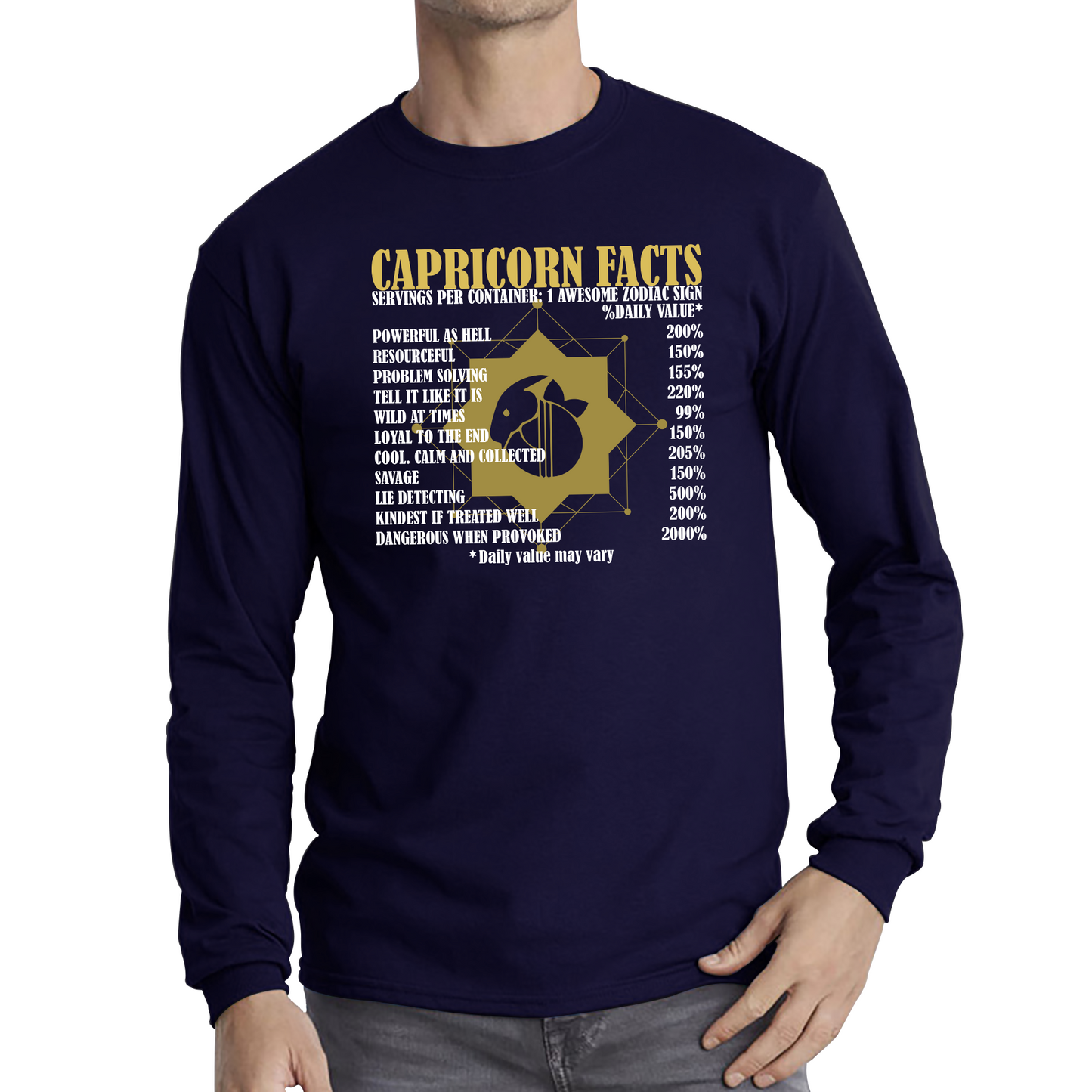 Capricorn Facts Horoscope Zodiac Astrological Sign Astrology Signs Birthday Present Long Sleeve T Shirt