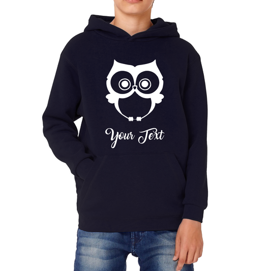 Personalised Cute Owl Your Name Cute Cartoon Owl Animal Lover Nature Lover Kids Hoodie