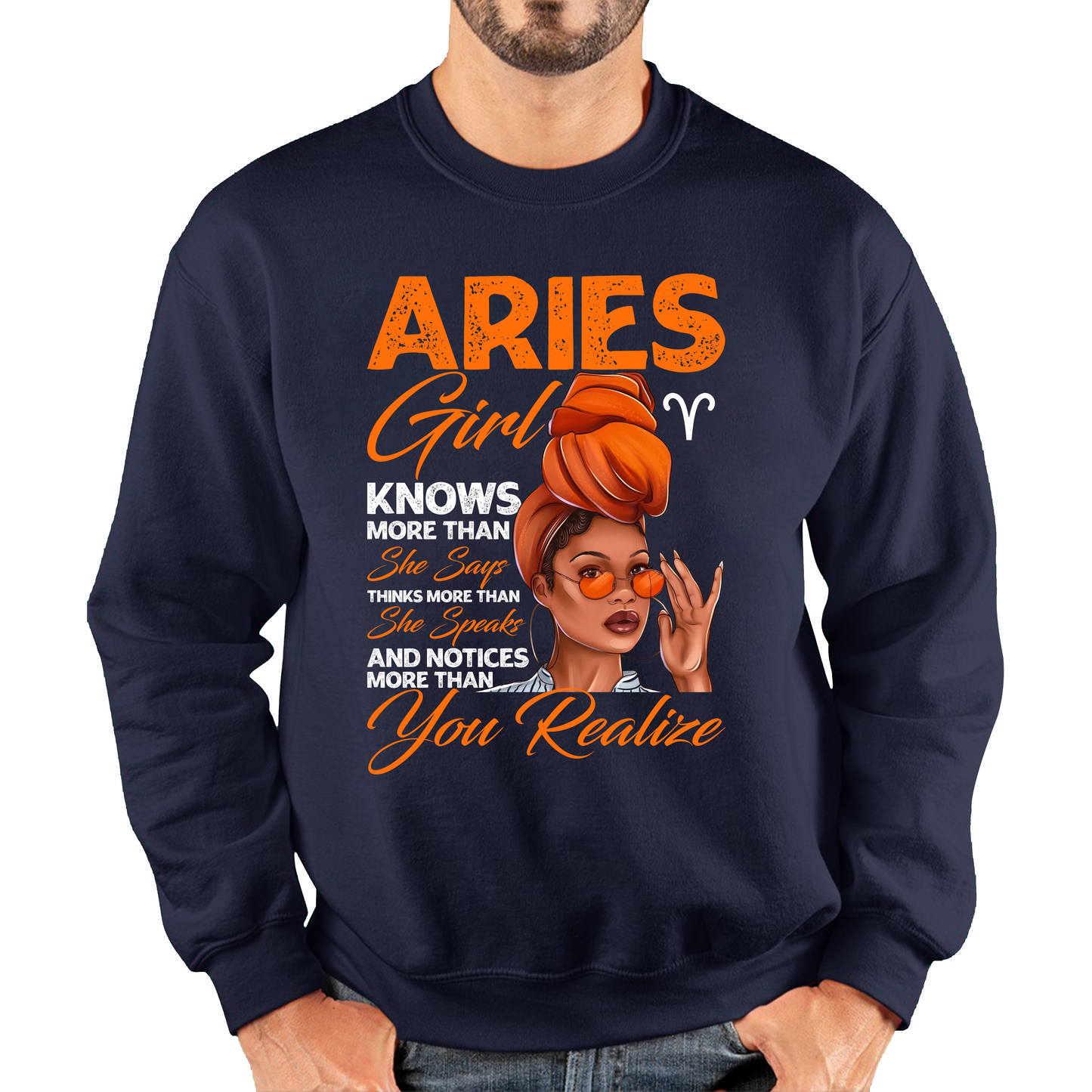 Aries Girl Knows More Than Think More Than Horoscope Zodiac Astrological Sign Birthday Unisex Sweatshirt