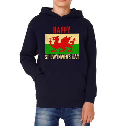 Happy St Dwynwen's Day Dydd Santes Dwynwen Saint Dwynwen Day Saint Of Lovers Kids Hoodie