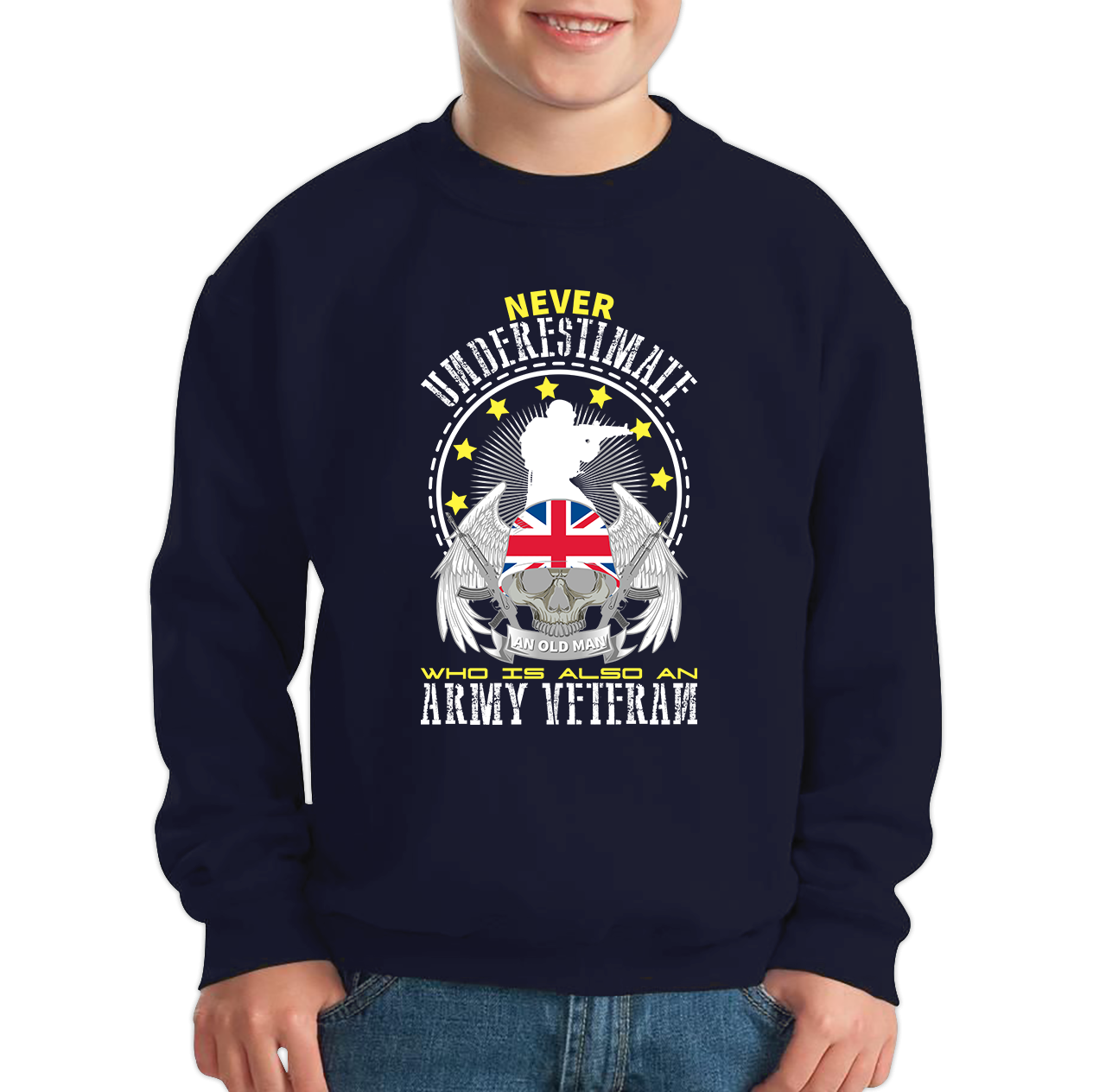 Never Underestimate Who Is Also An Army Veteran Sweatshirt