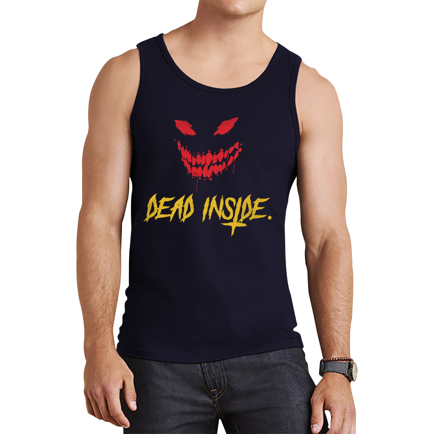 Dead Inside Scary and Horror Face Scary Skull Face Tank Top