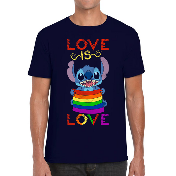 Love Is Love stitch Valentine's Day LGBT Gender Equality LGBTQ LGBT pride Stitch Ohana Mens Tee Top
