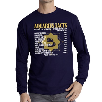 Aquarius Facts Horoscope Zodiac Astrological Sign Astrology Signs Birthday Present Long Sleeve T Shirt
