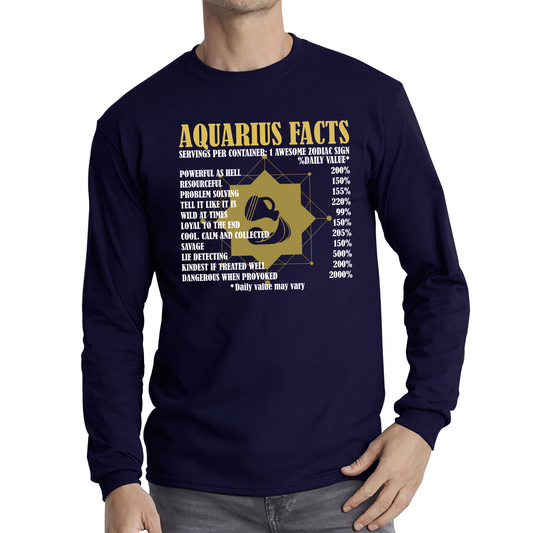 Aquarius Facts Horoscope Zodiac Astrological Sign Astrology Signs Birthday Present Long Sleeve T Shirt