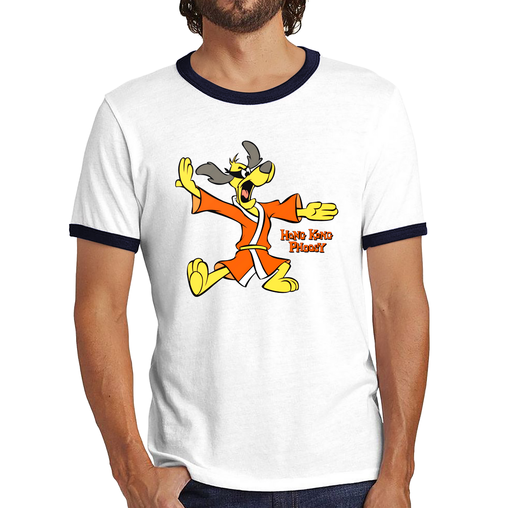 Hong Kong Phooey High Karate Animated TV Series Funny Cartoon Character Ringer T Shirt
