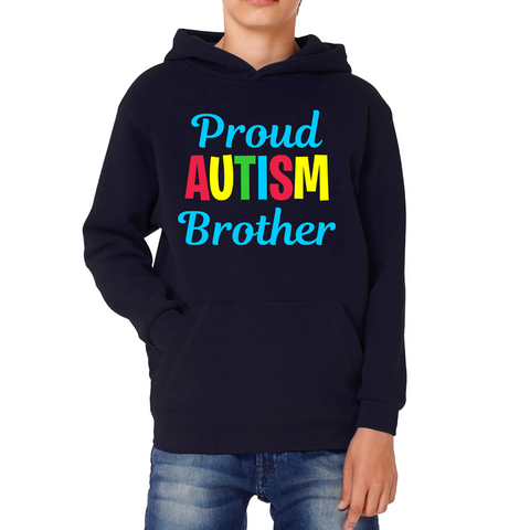 Proud Autism Brother Autism Awareness Kids Hoodie