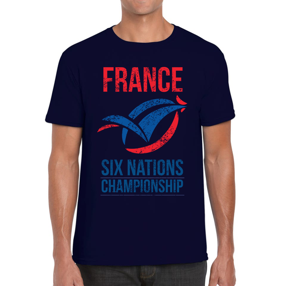 France Flag Logo Rugby Cup European Support World Six Nations Championship Mens Tee Top