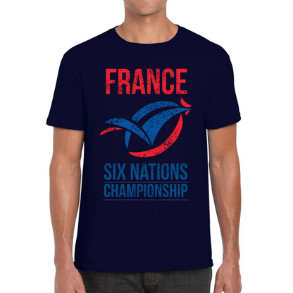 France Flag Logo Rugby Cup European Support World Six Nations Championship Mens Tee Top
