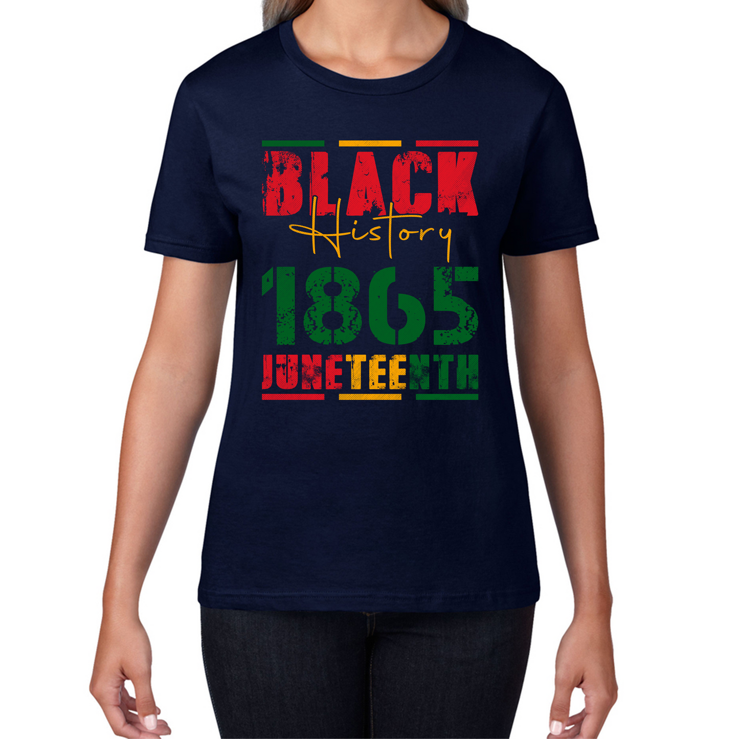 Black History 1865 Juneteenth Celebrating Black History Freedom African American Womens Tee Top